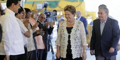 Dilma Rousseff and Raul Castro, Mariel, Cuba
