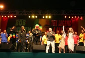 Peacemakers concert for Bob Marley's 60th birthday.
