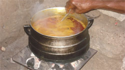 Stirring teh soup